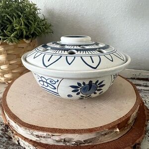 Delft Williamsburg Restoration Porcelain Flower Frog Made in Holland Vintage